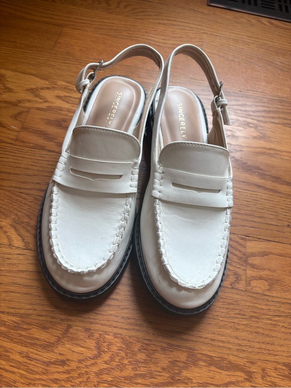 White Slingback Loafers for women